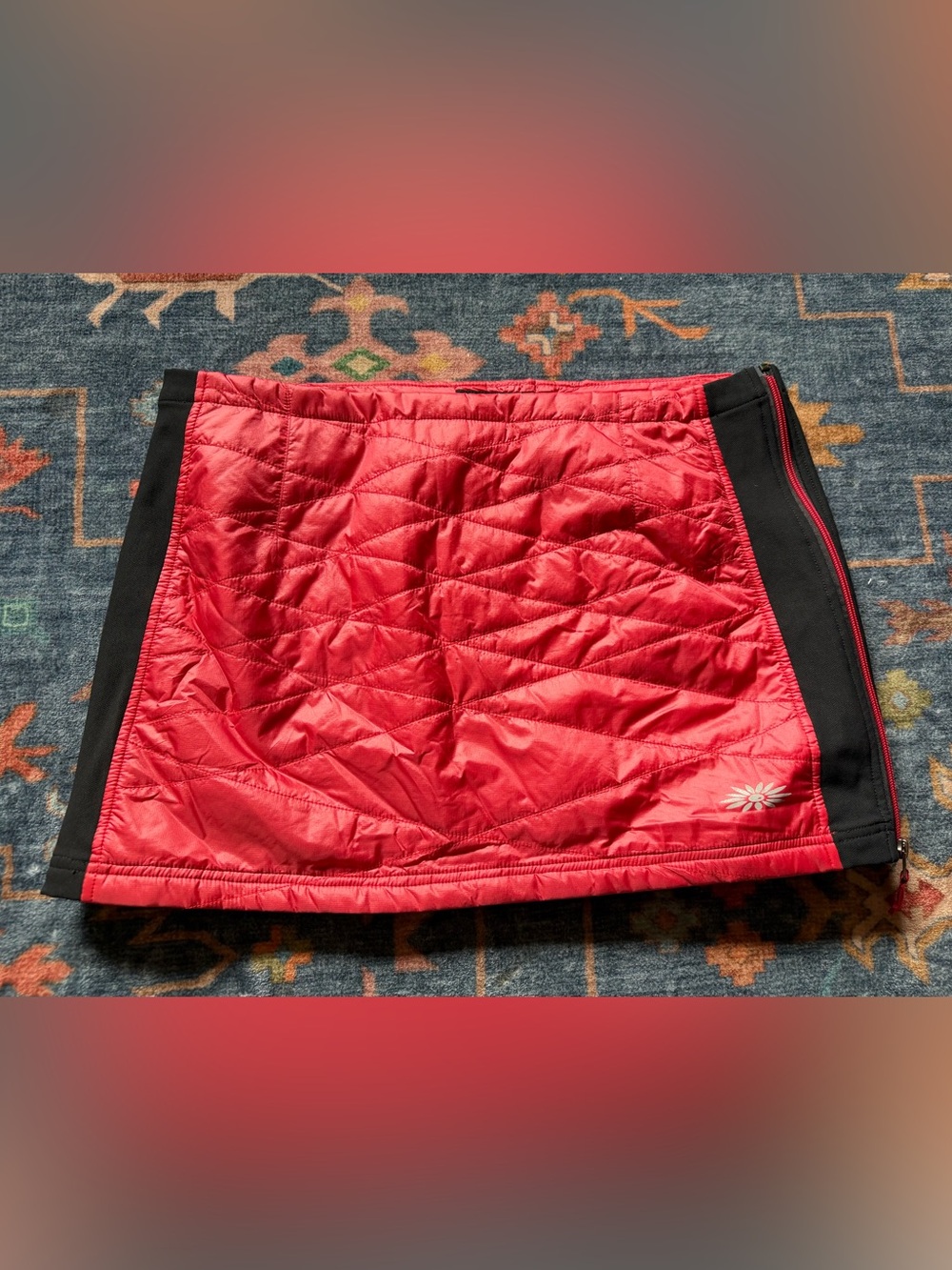 Kids Quilted Red Skirt - Lightweight Insulated Bottom
